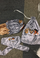 Bonnets et bandeaux en satin de soie pour cheveux, grand sac fourre-tout en satin avec cordon de serrage, ensemble de pochettes pour cheveux, promotion avec logo personnalisé