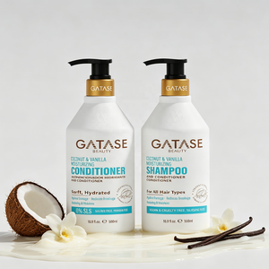 Ensemble Shampooing et Après-Shampooing Hydratant Bio Vegan à la Noix de Coco et au Gingembre Marque Blanche pour Cheveux Secs et Abîmés OEM - Product Image 1