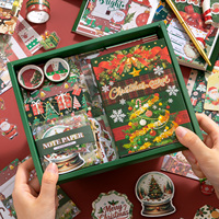 Coffret Cadeau de Noël Exquis Mr.Paper : Kit Journal Vintage, Carnet, Autocollants, Bloc-Notes, et Matériel de Scrapbooking DIY pour les Fêtes
