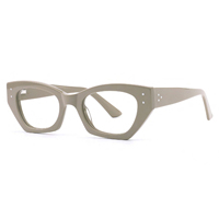 HS6106 Monturas Ópticas de Lectura para Mujer, Hechas a Mano, de Acetato, con Diseño de Mariposa Pequeña y Estampado de Remaches, con Bisagra de Resorte, de Moda