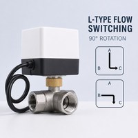 Vanne à boisseau sphérique motorisée 3 voies DC24V, filetage 1'' en acier inoxydable 304, actionneur électrique, vanne de régulation de débit d'eau OEM