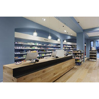 Mobilier de pharmacie au design moderne OEM avec éclairage LED et support en bois, équipement de pharmacie