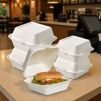 Compartiments étanches en bagasse de canne à sucre compostable et biodégradable avec laminage mat et gaufrage pour chewing-gum