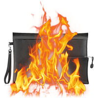 Lot de 2 sacs de documents étanches et ignifugés pour cartes d'argent et billets, avec serrure