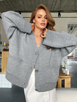 Cardigan en tricot décontracté pour femmes, longueur courte, col en V, manches longues, pull à encolure croisée, idéal pour le bureau, les voyages et les tenues de week-end