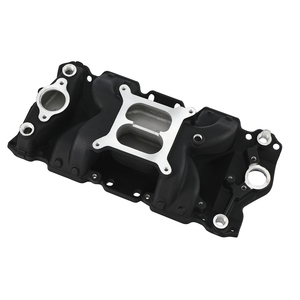 Colector de admisión de aluminio negro, orificio cuadrado SBC SB para Chevy 55-86 305 327 <span class=keywords><strong>350</strong></span> V8 - Product Image 1