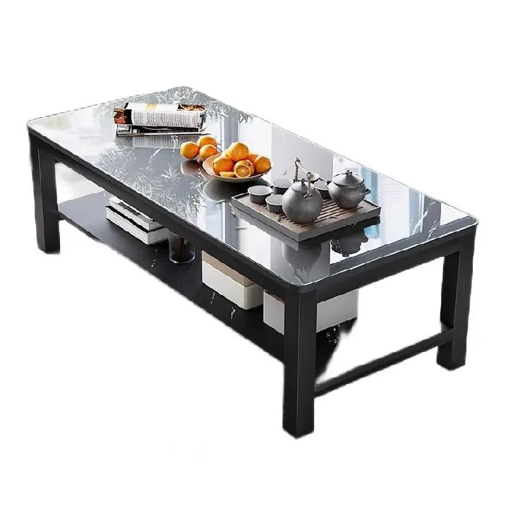 Mesa de té moderna mesa auxiliar de cristal