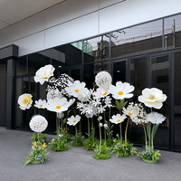Grandes fleurs artificielles géantes en organza de soie, faites à la main, élégantes, vintage, pour mariages et événements, décorations sur pied
