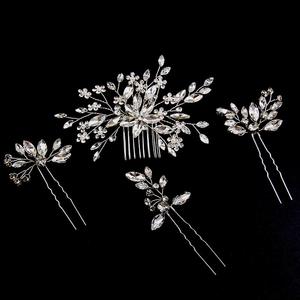 Tocado de boda <span class=keywords><strong>para</strong></span> mujer, peineta de cristal completo con diamantes de imitación, aleación de oro y plata, epingle cheveux, <span class=keywords><strong>alambre</strong></span> metálico <span class=keywords><strong>para</strong></span> cumpleaños - Product Image 2