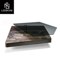 Table à thé en travertin en pierre naturelle moderne nordique de luxe conçue pour le salon