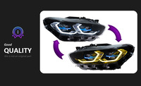 Pour BMW Série 1 F20 2015-2018, ensemble de phares LED laser style M4, double couleur, yeux dorés, mise à niveau