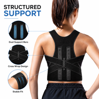 Correcteur de posture réglable en spandex avec sangles croisées, soutien dorsal respirant en maille, ceinture de correction de la cyphose pour hommes et femmes, fermeture auto-agrippante