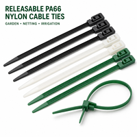 Attaches de câbles en nylon PA66 libérables avec languette de dégagement pour treillis de jardin, serres et lignes d'irrigation