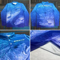 Vente en gros de maillots de pêche taille 50+, protection solaire, polos de pêche personnalisés, impression numérique intégrale, manches longues