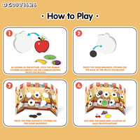 Tableau d'activités sensorielles Montessori en feutre pour l'apprentissage des fruits, jeu de cartes de correspondance personnalisé, puzzle d'activités sensorielles et jouets cognitifs pour enfants