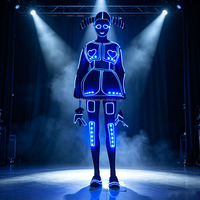 Costume de danse lumineux LED Tron en fibre optique pour spectacle sur scène, tenue de DJ, festival, cosplay, soirée, spectacle, vêtements de divertissement lumineux
