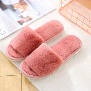 Chaussons d'intérieur pour femmes, chaussures chaudes d'hiver, mules plates à enfiler, pantoufles en fausse fourrure pour femmes, tailles 36-41, vente en gros - Product Image 5