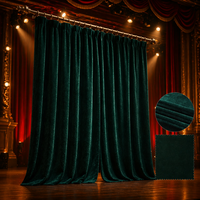 Drapé de scène en velours de coton à plis inversés multi-normes, écologique, ignifuge, flexible, personnalisable en grammage, complet