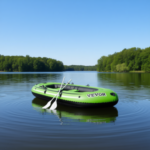 Bote inflable Vevor para 5 personas, material de PVC con remos de aluminio, alta capacidad para pesca y uso al aire libre. - Product Image 2