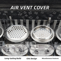 Grille de ventilation moderne en acier inoxydable pour armoires de cuisine Retour frais pour couvercle de bouche d'aération pour porte de fenêtre Évent de fenêtre élégant