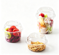Gobelets en plastique PET transparent à paroi simple Bingo avec logo personnalisé, 8/12/16/24/32 oz, pour fruits, desserts, yaourts, salades, bols d'açaï avec couvercles