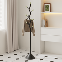 Porte-manteau sur pied noir de style minimaliste pour la maison, chambre, salon, entrée, et support à sacs