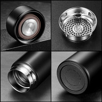 Bouteille d'eau intelligente en acier inoxydable de 500 ml pour l'extérieur, avec rappel thermique intelligent et écran LED, pour les voyages et les tasses