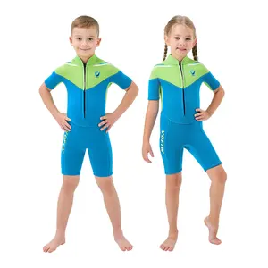 Divestar Custom Oem Unisex Sportkleding Neopreen Kinder Wetsuit Met Korte Mouw En Rug Ritssluiting Voor Kinderen Duiken Surfpak