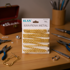 Catena in metallo Ilan 1M color oro chiaro per la creazione di gioielli - Product Image 3