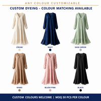 Robe longue à volants pour femme, col en V, manches longues, coupe ample, trois niveaux, couleur unie, fabricant OEM ODM