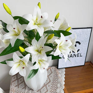 Decorazione per Tavolo da Pranzo, <span class=keywords><strong>Fiore</strong></span> di Lattice di Alta Qualità, <span class=keywords><strong>Fiore</strong></span> di Giglio Artificiale Stampato in 3D per Sale Matrimoni - Product Image 4