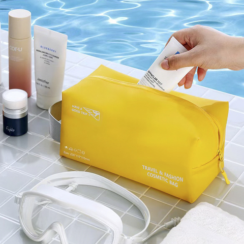 Travel Portable Waterproof Transparent PU Fashion Storage Makeup for Cosmetic Bag with Zipper