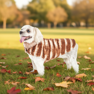Abrigo de Visón a Rayas para Perro, Talla Extra Pequeña, Ropa de Invierno para Mascotas - Product Image 2