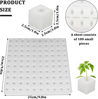 Éponge hydroponique sans terre écologique 25x25x2.5cm Outils de jardinage Système de culture de semis et de légumes en serre