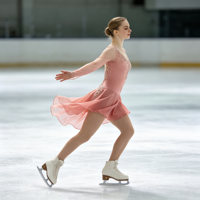 Robe de patinage rose pour enfants et adultes, en maille, à manches longues, avec strass, dos lacé, jupe superposée, pour compétition et spectacle de patinage sur glace