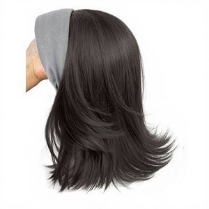 Peluca de media cabeza para <span class=keywords><strong>mujer</strong></span>, hecha a máquina con <span class=keywords><strong>cabello</strong></span> sintético resistente a altas temperaturas, estilo bob <span class=keywords><strong>corto</strong></span> con puntas invertidas, extensión de <span class=keywords><strong>cabello</strong></span> desmontable para volumen - Product Image 6