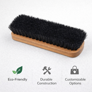 Cepillo de Crines de Caballo Negro de Madera Duradero y Ecológico de Primera Calidad con Mango de Madera de Haya |   Personalizable para Uso Profesional - Product Image 1