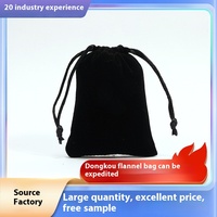 Pochette en velours personnalisable de petite taille, fabriquée en usine, pour emballer les boucles d'oreilles, les pierres précieuses, les montres, les bijoux, noir