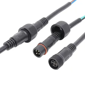 Aohua Custom Zonne-Verlichting Paneel Naar Batterij Waterdichte Kabel 4pin Ronde Pvc Connector M14 110V 4a Dc Connector