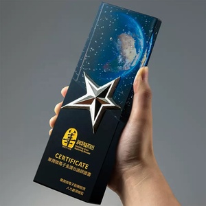 Trofei all'ingrosso produttore all'ingrosso Logo personalizzato gratuito a buon mercato ultimo premio targa trofeo calcio trofeo di cristallo personalizzato in metallo - Product Image 2