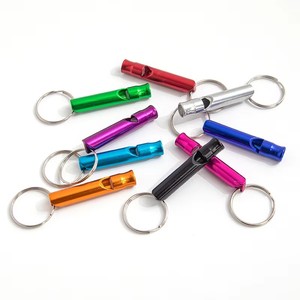 Sifflet d'entraînement en aluminium pour activités de plein air, sifflet de survie d'urgence, fournitures d'autodéfense, porte-clés pour le camping - Product Image 1