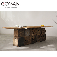 Wabi Sabi Table basse en bois antique naturel Hôtel en bois vieilli de qualité