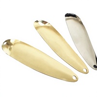 Lames de spinner ALPHA en métal de haute qualité, forme feuille de saule, finition lisse or et argent, pour composants de leurres spinnerbaits DIY