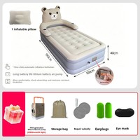 Matelas gonflable double surélevé en forme d'ours, entièrement automatique, pour tente de camping extérieure, directement du fabricant