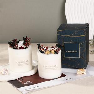 <strong>2026</strong> Custom Private Label Soy Wax Glass Jar Scented <strong>Candle</strong> Gift Set Vanilla Dried Flowers Scented <strong>Candle</strong> in Bulk - Product Image 3