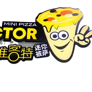 Sinal de led personalizado para loja de pizza, fabricante de assinatura de negócios, sinal de carta, restaurante ao ar livre, placa de luz