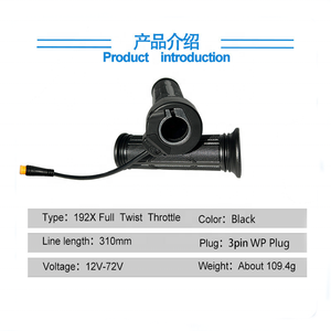 <span class=keywords><strong>WUXING</strong></span> 192X 3 broches 12V-72V poignée droite étanche SM connecteur pleine torsion E-Bike accélérateur pour scooter électrique et vélo - Product Image 5