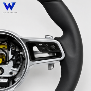 Volante de Cuero Negro de Alta Calidad, Compatible con Panamera, Boxster, Taycan, <span class=keywords><strong>Carrera</strong></span> <span class=keywords><strong>GT</strong></span> 912, 914, 918, <span class=keywords><strong>924</strong></span>, 928, 930, 959, 968 - Product Image 5