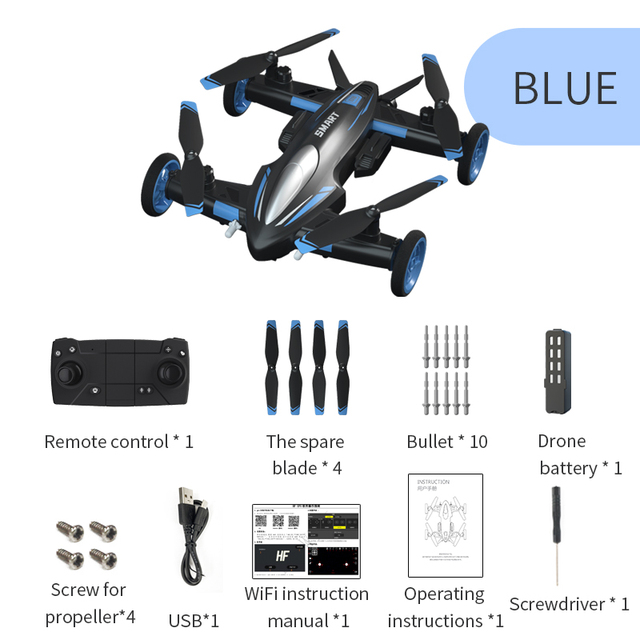 2024 2 in 1 JJRC H110 Multifunctional RC Drone Flying Car Toy Drone with Camera Height Hold Dual Mode Aircraft RC Toys