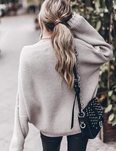 New Fashion Women's Korean Style Batwing Sleeve <strong>Jumper</strong> Tops Knit Pullover Sweater (customizable) - Product Image 4